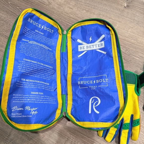 Bruce Bolt YM Batting Gloves Premium Pro Short Cuff - Picture 8 of 8